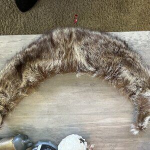 Genuine racoon coat collar fur lined